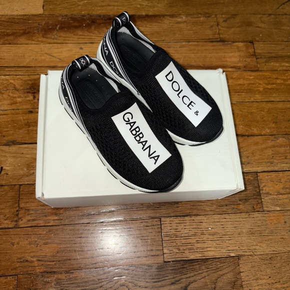 Authentic Dolce & Gabbana Kids Black Slip-On Sneakers